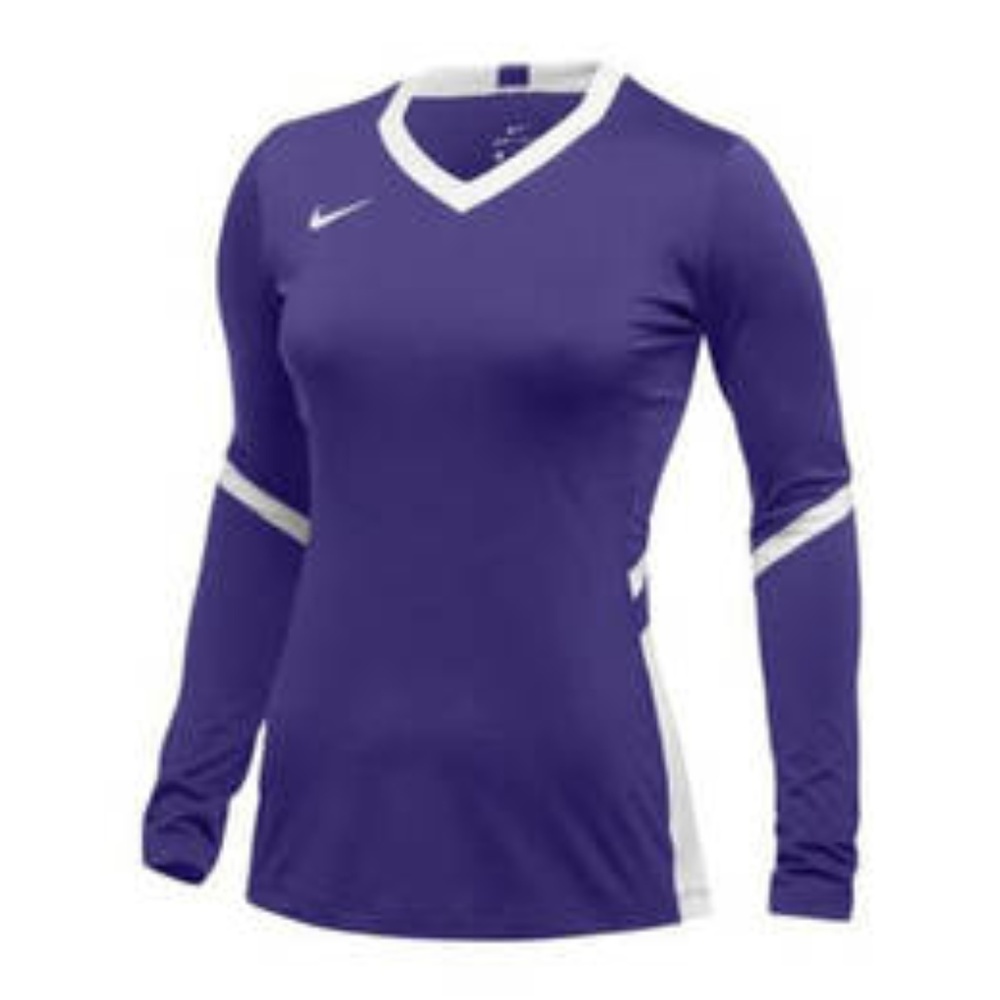 🔥Last One🔥 Nike: Purple & White Long Sleeve V Neck Workout Shirt